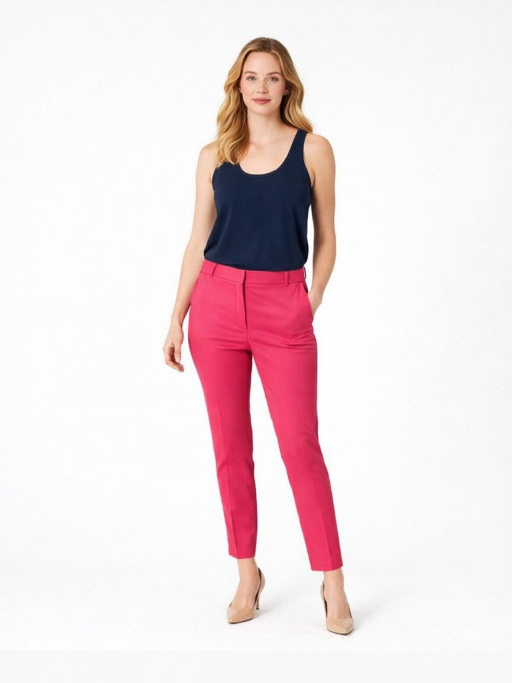 EUC Talbots Pink Pants Size 8 Side Slit Hem/Pockets